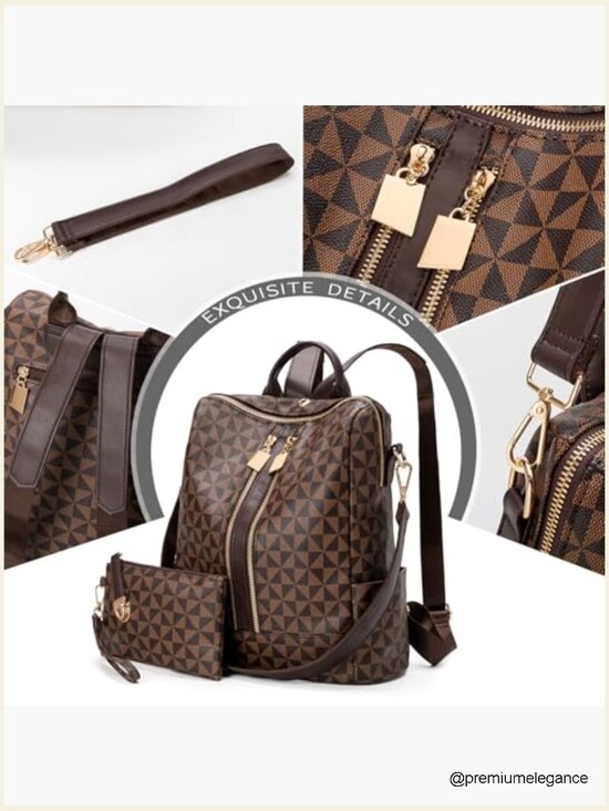 Large Fashion Designer Travel Backpack Purse Anti-Theft Laptop Bag